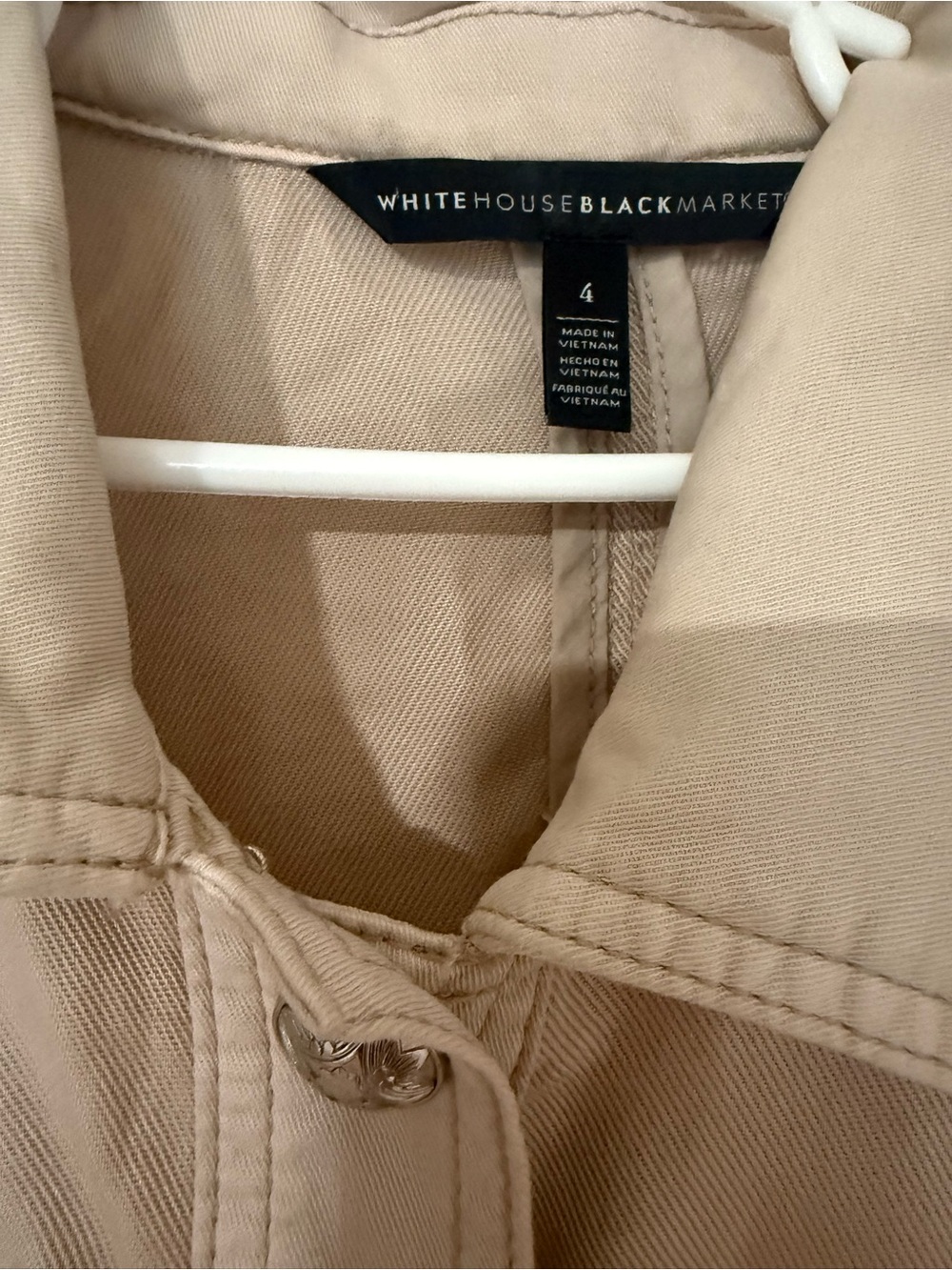 White House Black Market Beige Jean Jacket